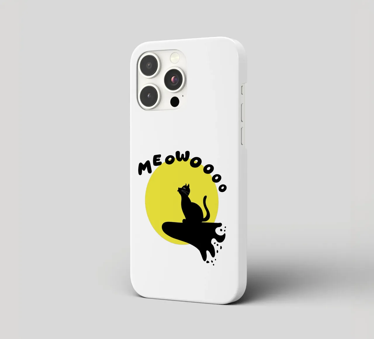 Divertente gatto carino che ulula Illustrazione minimalista cover iphone da sillyindustries