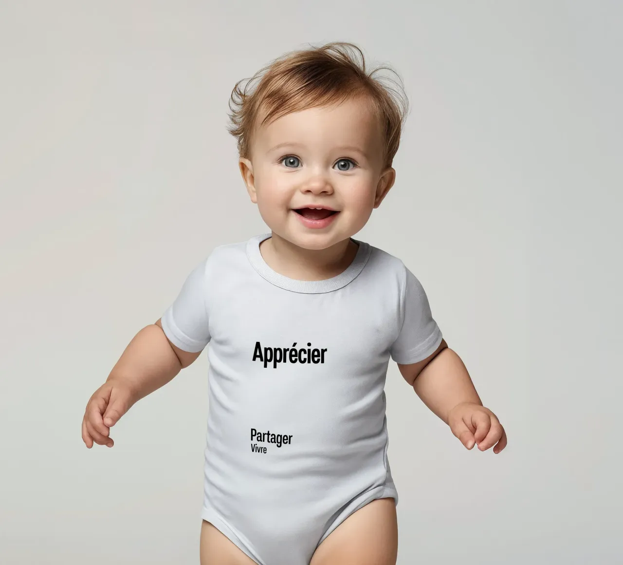 Apprezzare Condividere Vivere body neonato maniche corte da YV TYPOGRAPHY