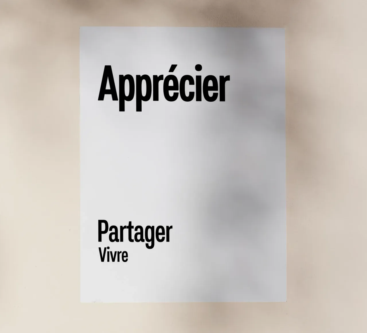 Apprezzare Condividere Vivere pellicola backlit da YV TYPOGRAPHY