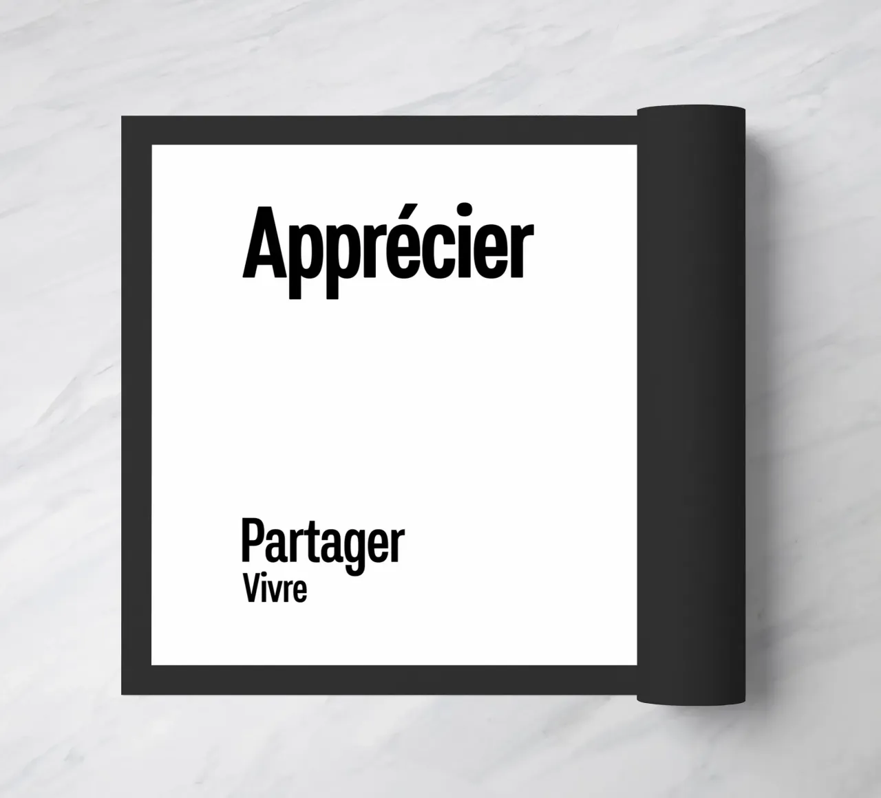 Apprezzare Condividere Vivere zerbino da YV TYPOGRAPHY