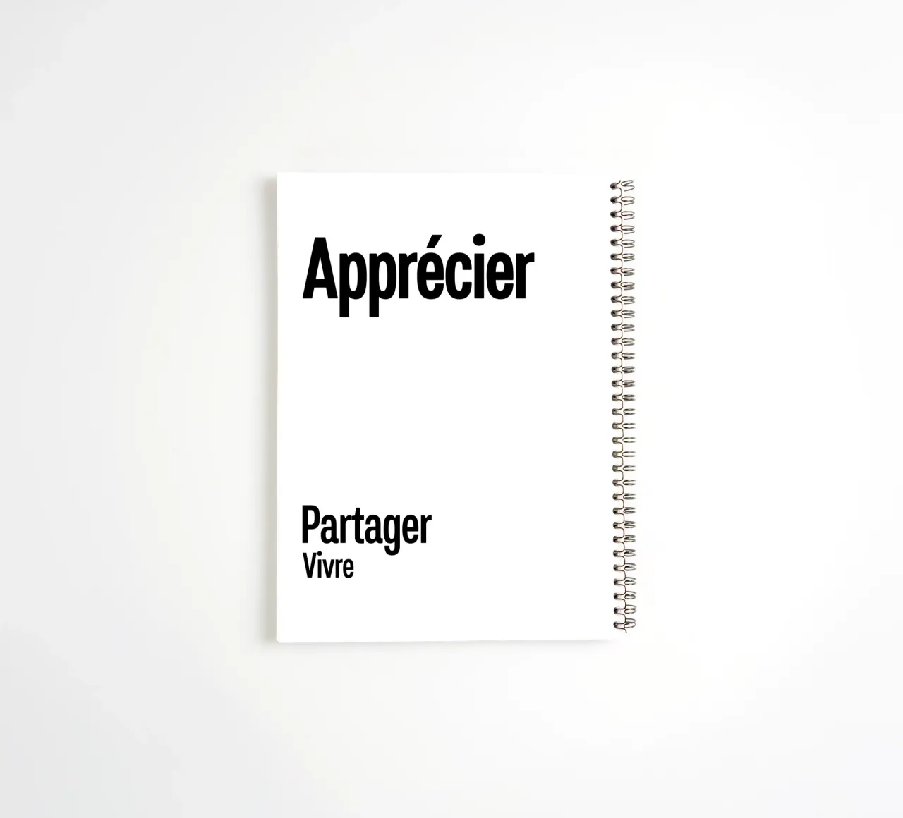 Appreciate Share Live spiral notebook by YV TYPOGRAPHY