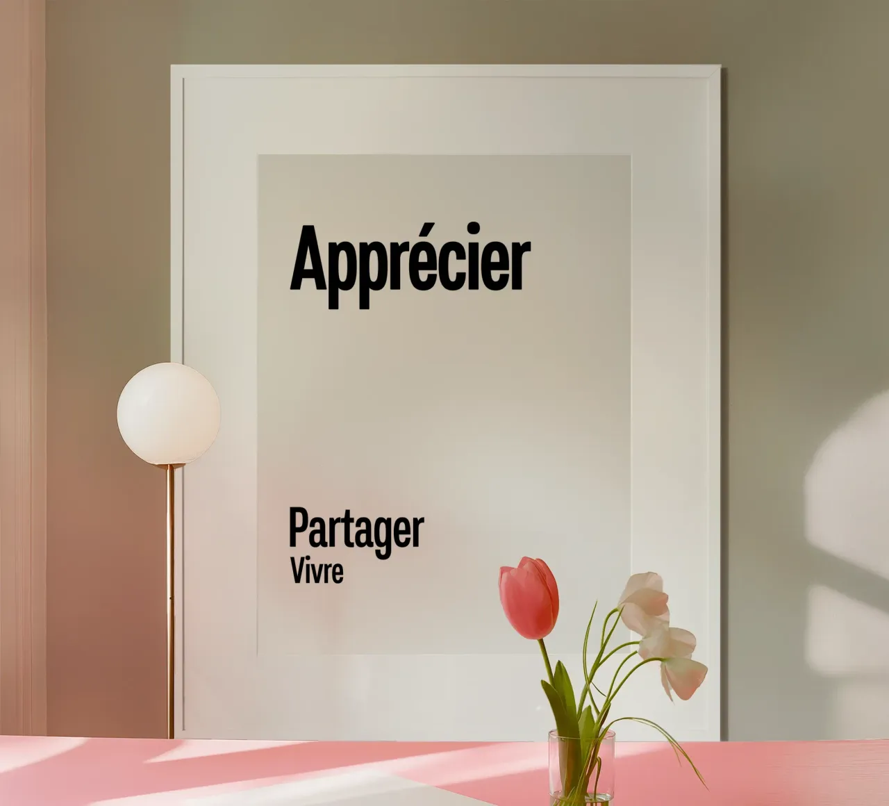 Apprezzare Condividere Vivere poster da YV TYPOGRAPHY