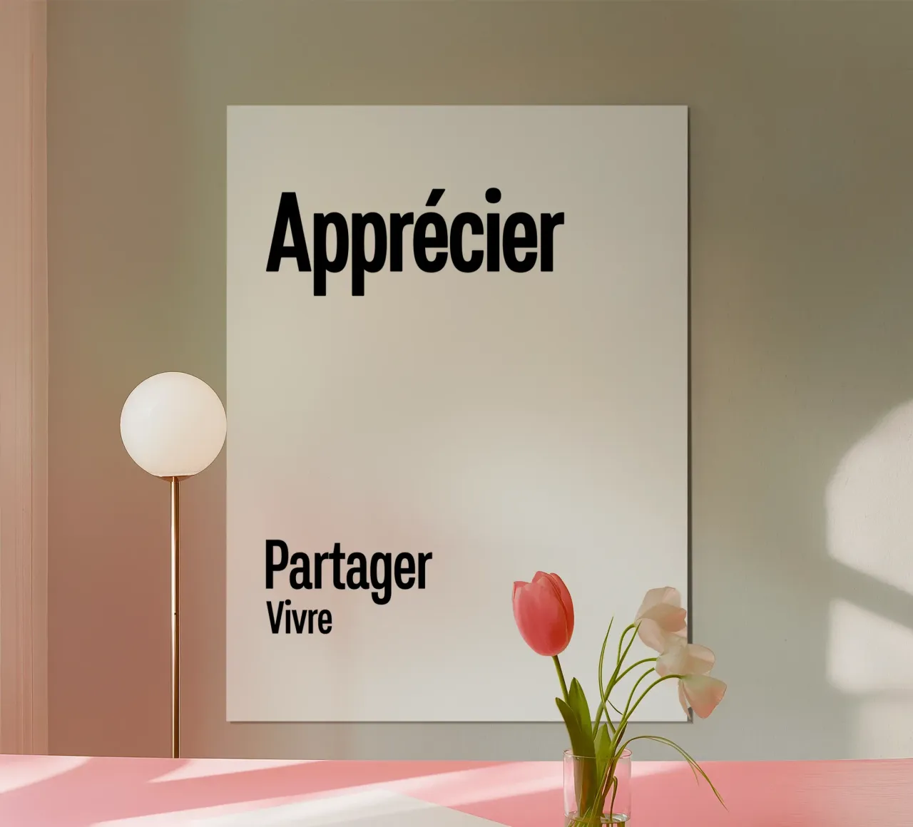 Apprezzare Condividere Vivere poster da YV TYPOGRAPHY