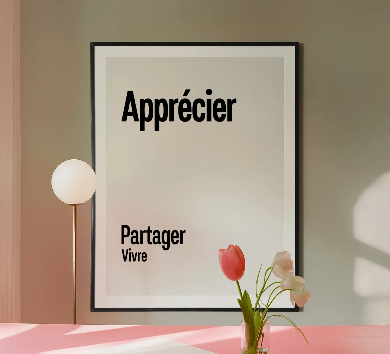 Apprezzare Condividere Vivere poster da YV TYPOGRAPHY