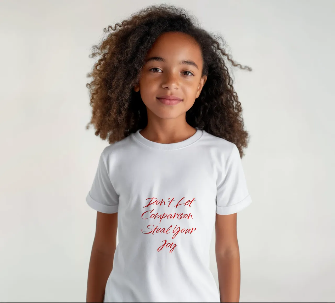 Don't Let Comparison Steal Your Joy - Red Text t-shirt bambini da FABOArt