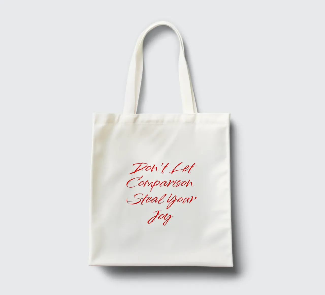 Don't Let Comparison Steal Your Joy - Red Text tote bag de FABOArt