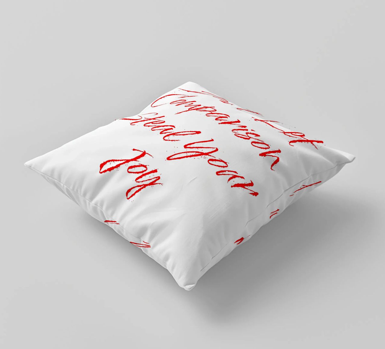 Don't Let Comparison Steal Your Joy - Red Text cuscino da FABOArt