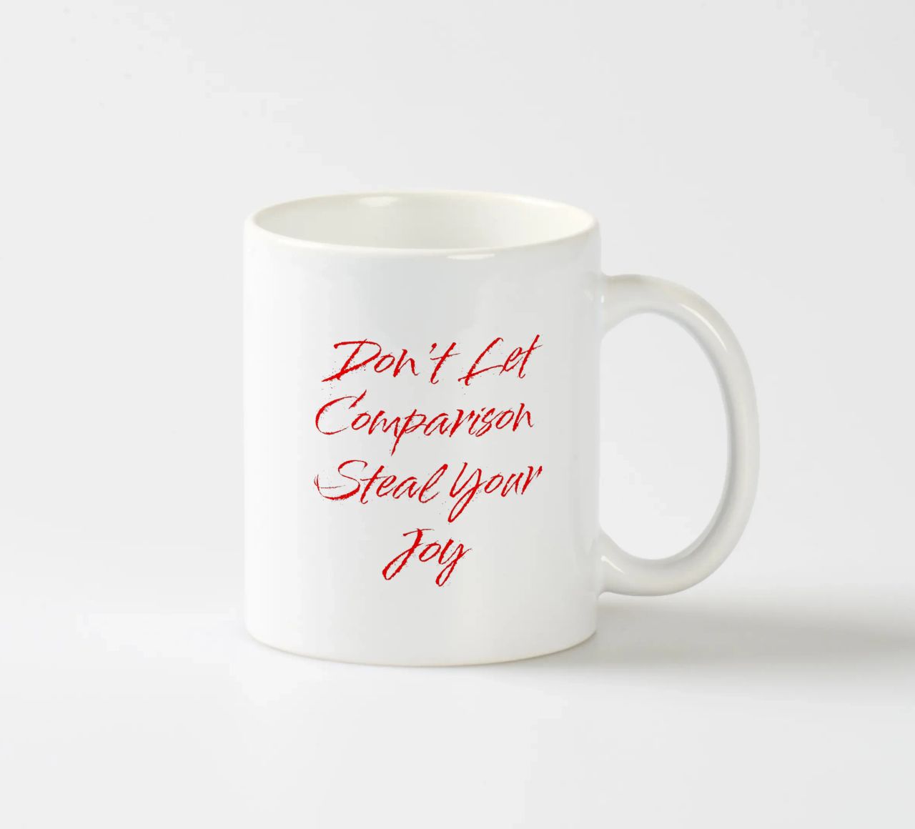 Don't Let Comparison Steal Your Joy - Red Text tazza in ceramica da FABOArt