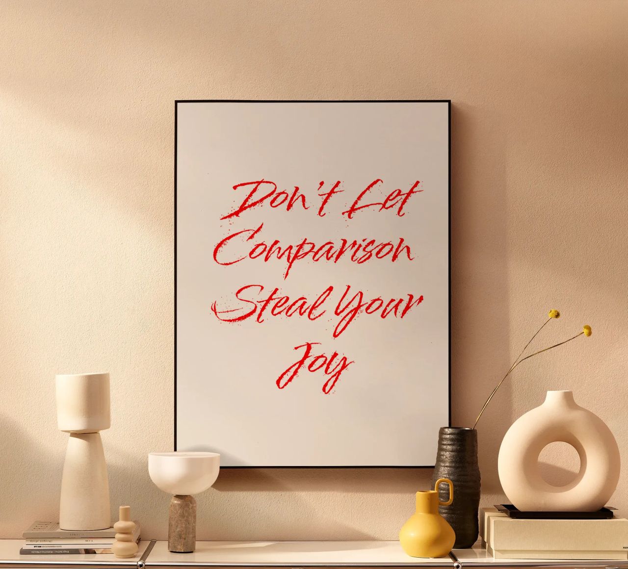 Don't Let Comparison Steal Your Joy - Red Text plexiglass da FABOArt