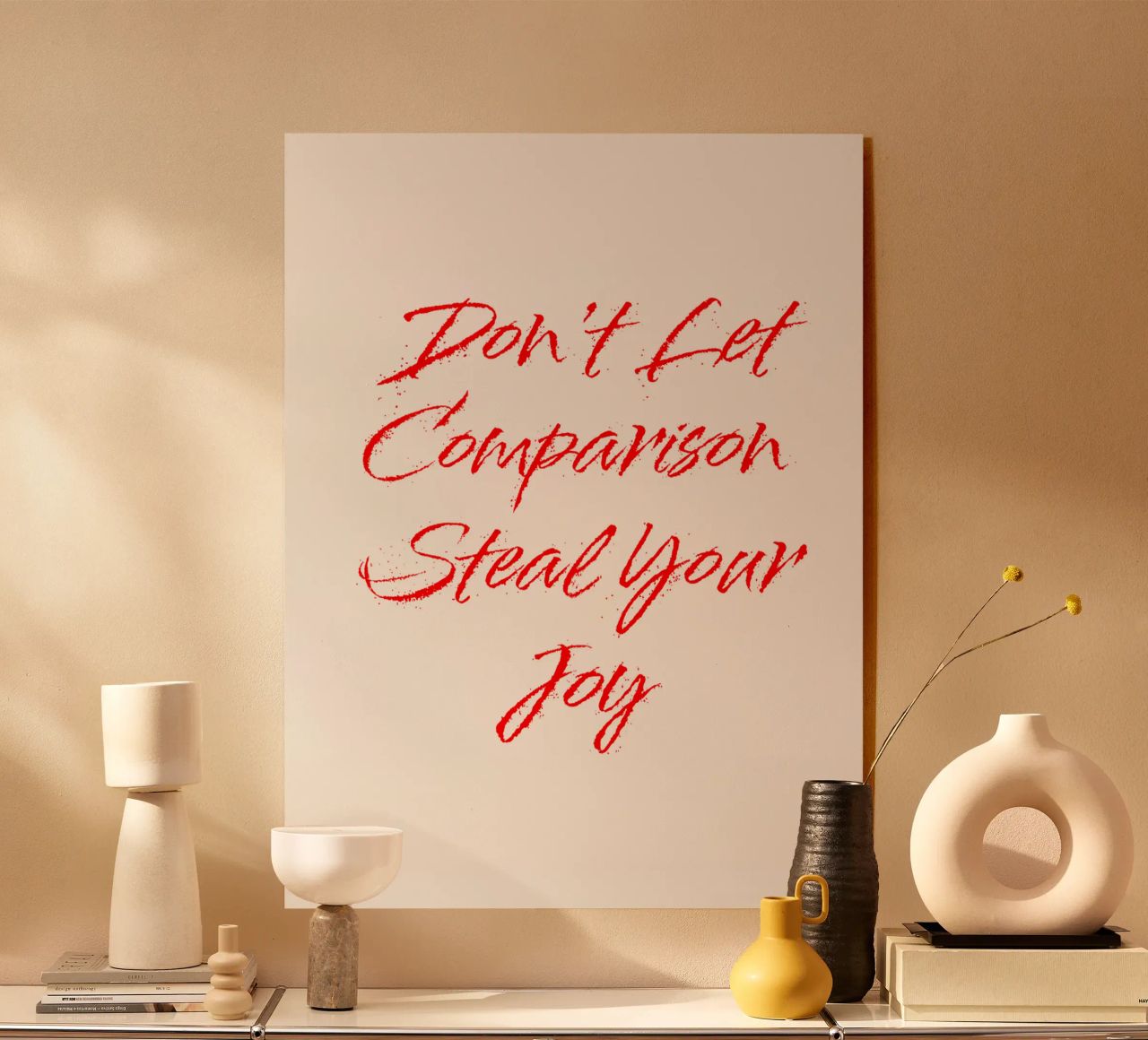 Don't Let Comparison Steal Your Joy - Red Text plexiglass da FABOArt