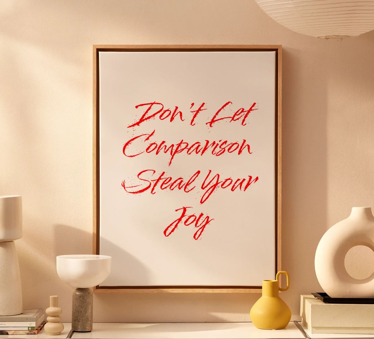 Don't Let Comparison Steal Your Joy - Red Text tela da FABOArt