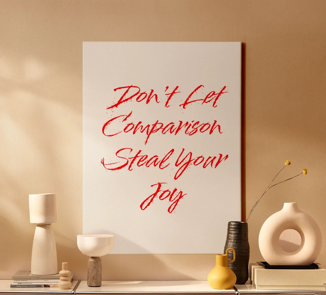 Don't Let Comparison Steal Your Joy - Red Text tela da FABOArt