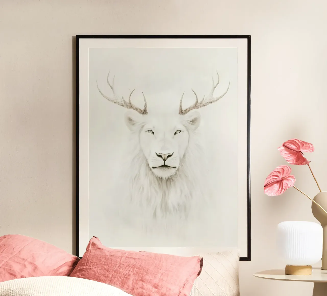 Maestoso leone bianco poster da Carinaprint