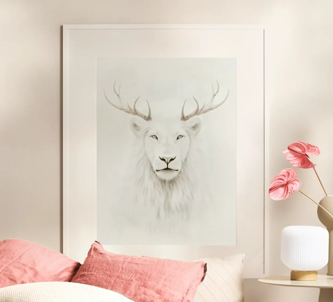 Maestoso leone bianco poster da Carinaprint