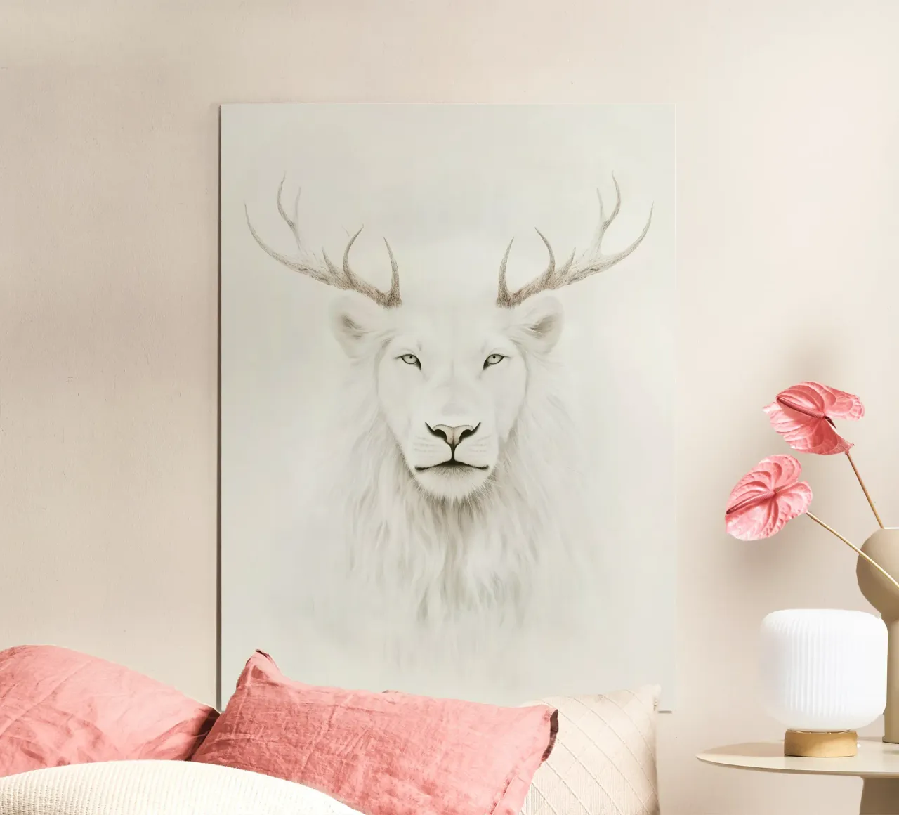 Maestoso leone bianco poster da Carinaprint