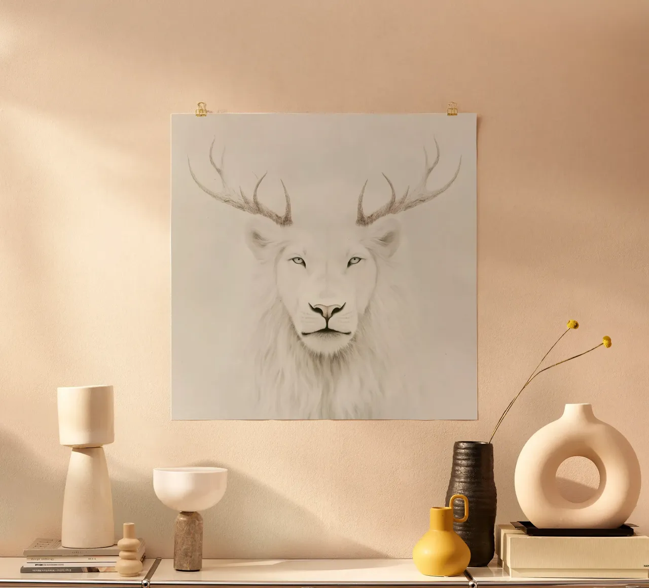 Majestic White Lion I poster by Carinaprint
