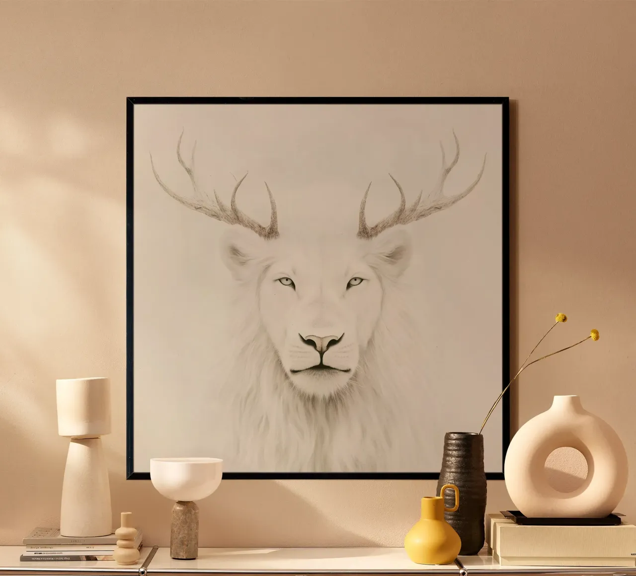 Majestic White Lion I poster by Carinaprint