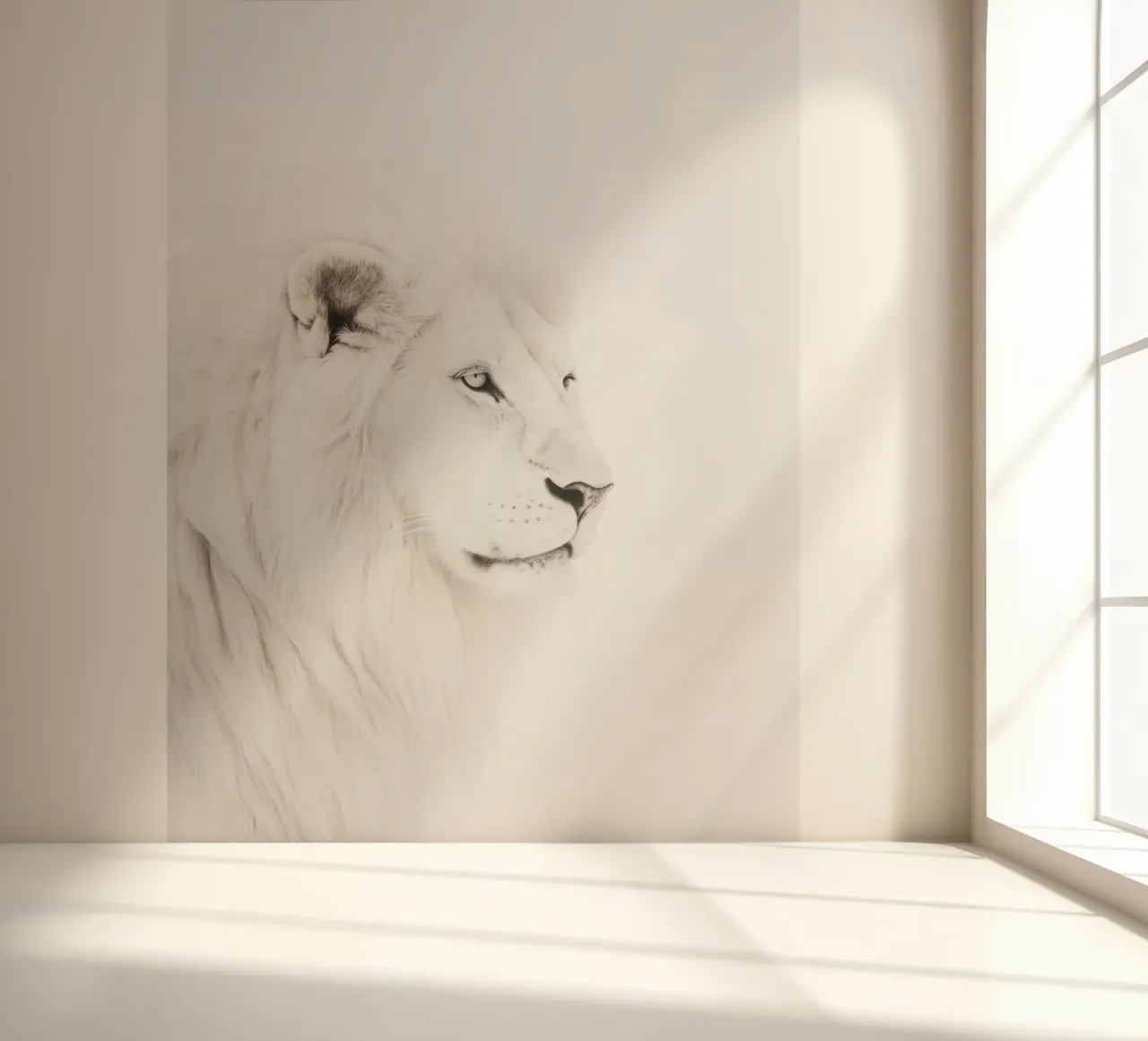 white lion of the wilderness photo wallpaper by Carinaprint