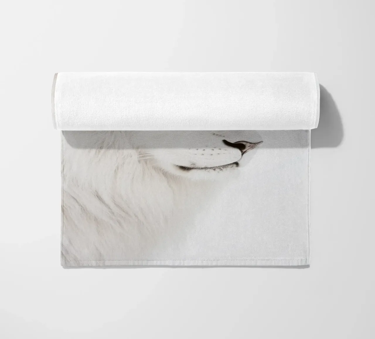 white lion of the wilderness beach towel by Carinaprint