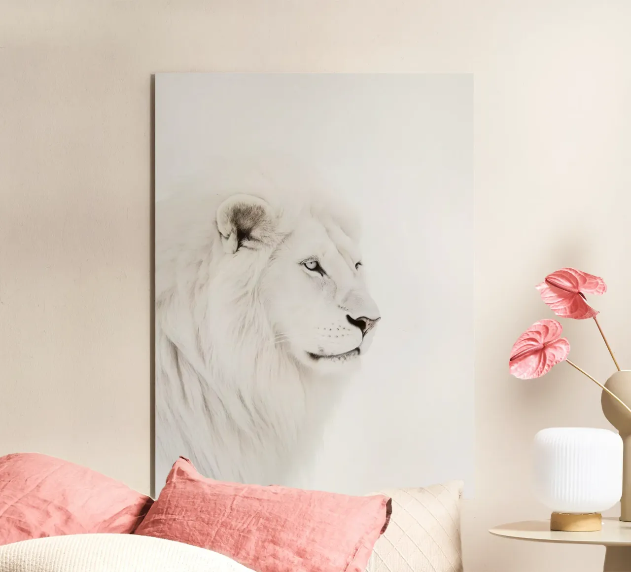 white lion of the wilderness forex plate by Carinaprint