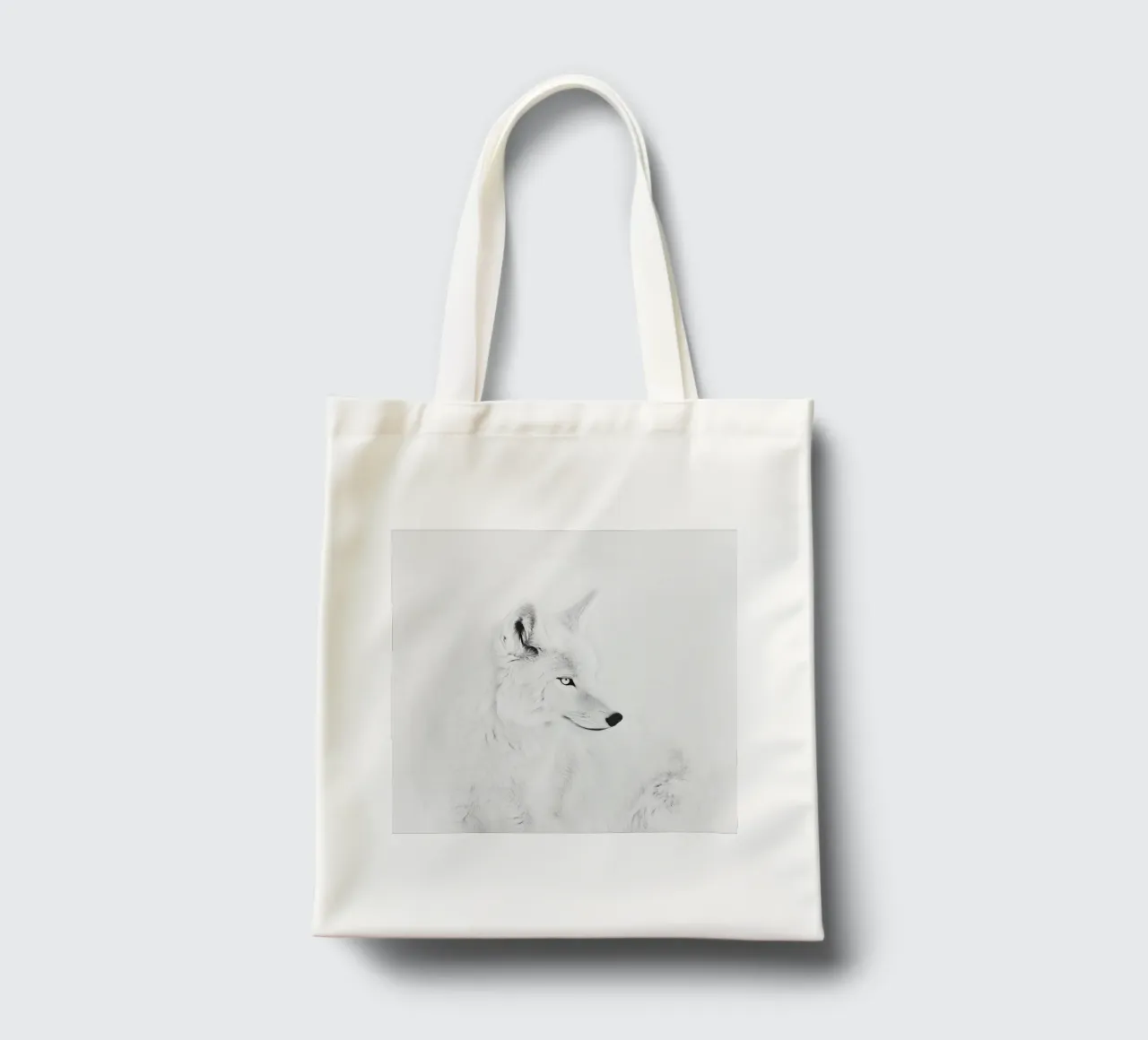 Eleganter weißer Polarfuchs Jutebeutel von Carinaprint