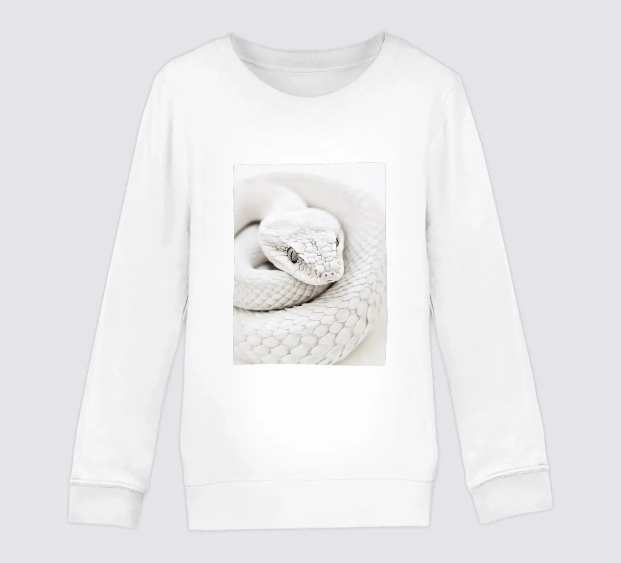 Elegante serpente bianco felpa bambino da Carinaprint