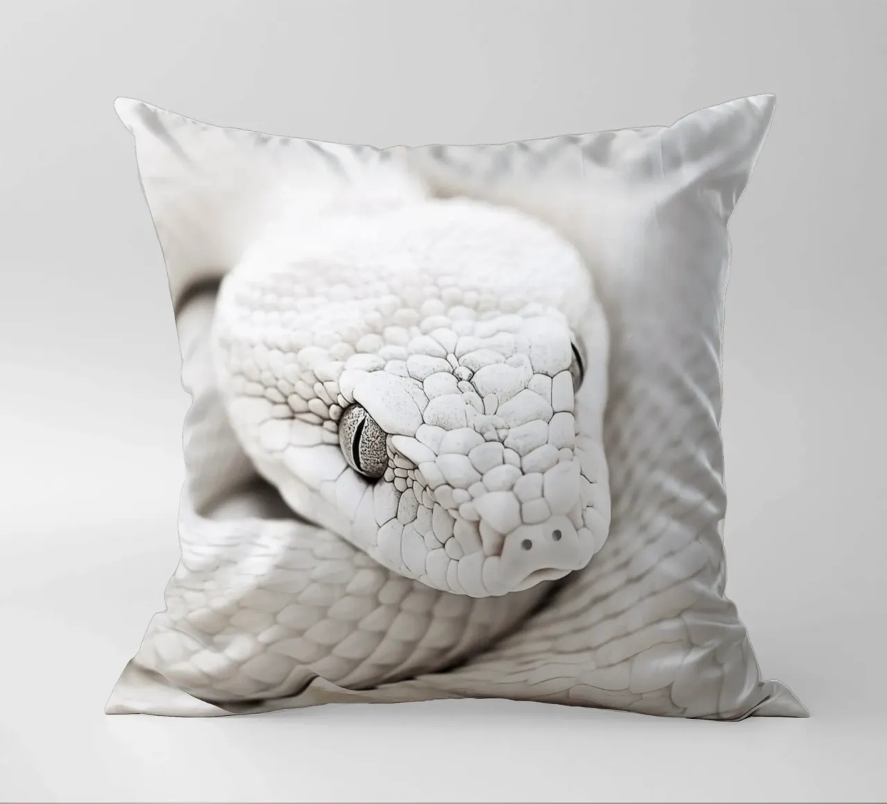 Elegante serpente bianco cuscino da Carinaprint