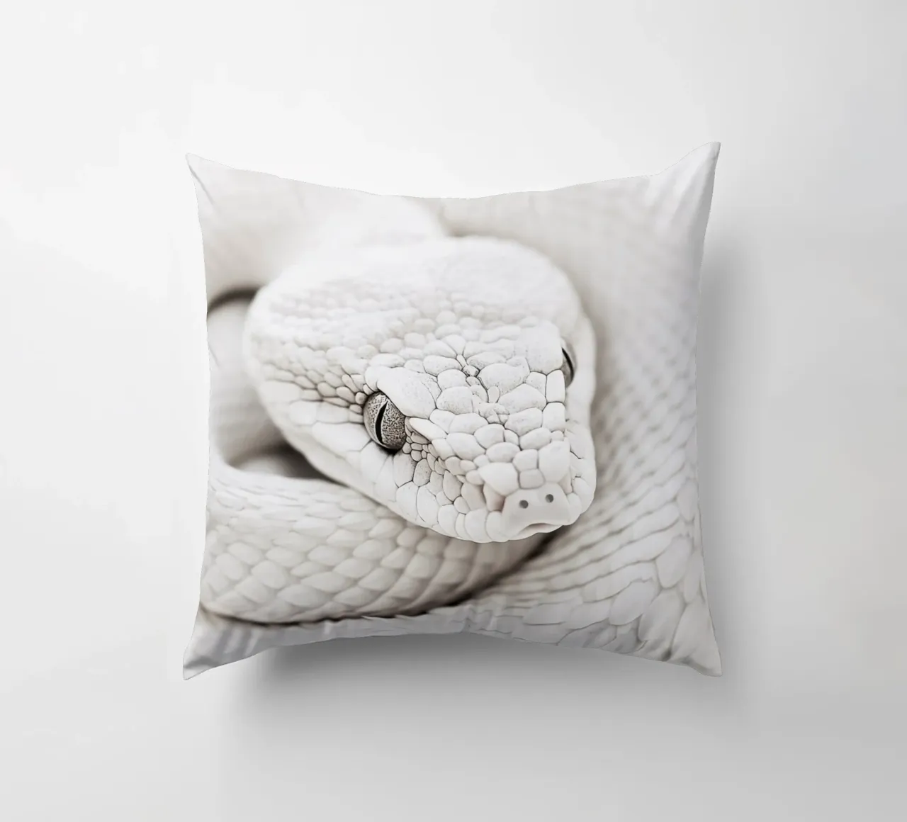 Elegante serpente bianco cuscino da Carinaprint