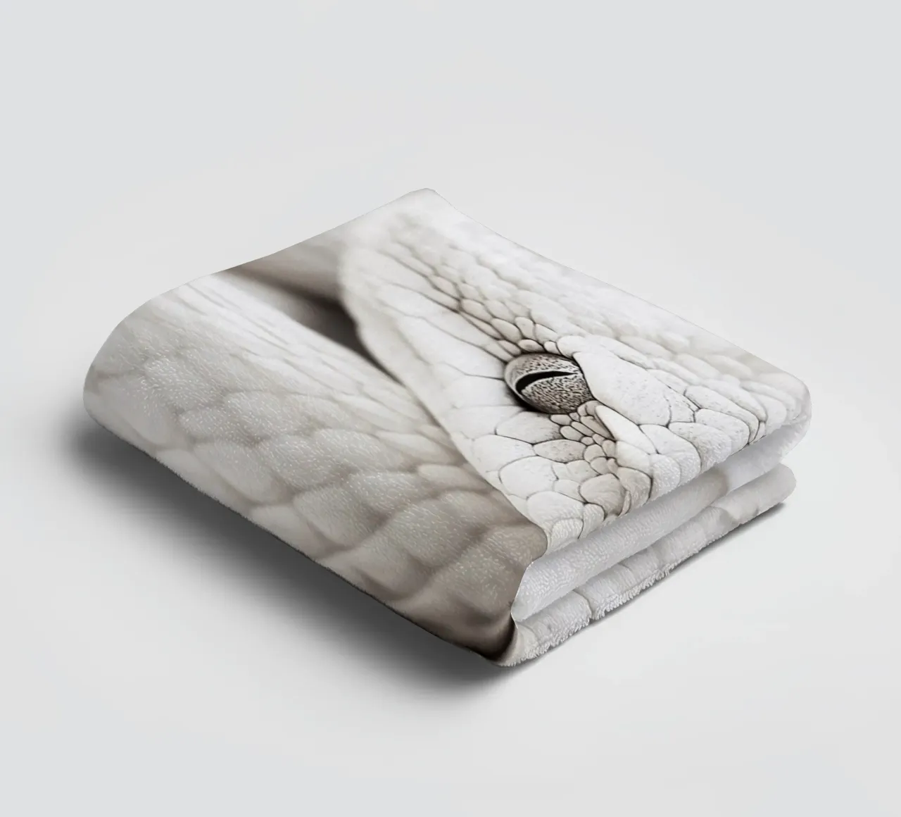 Elegante serpente bianco asciugamano da bagno da Carinaprint