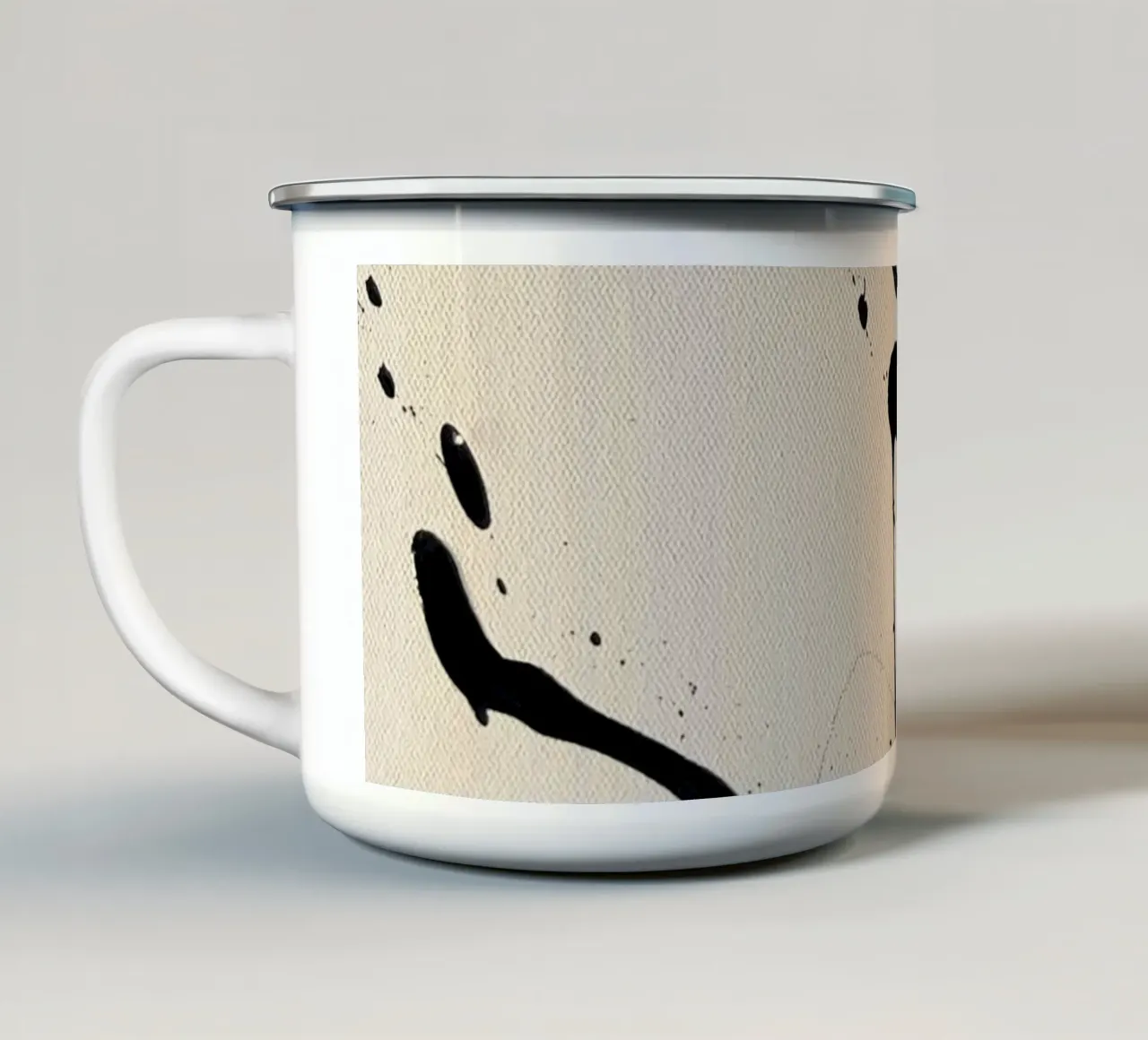 Faire un spectacle mug en émail de rebeccaannemaclean