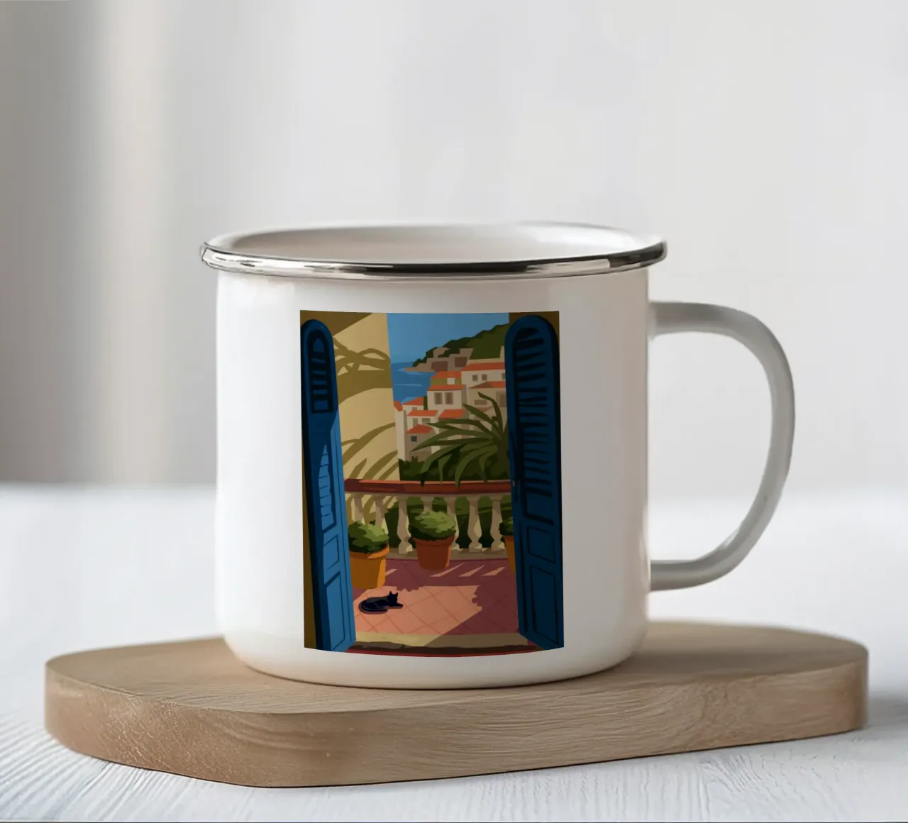 Delizia del balcone tazza in smalto da Artie Shifa