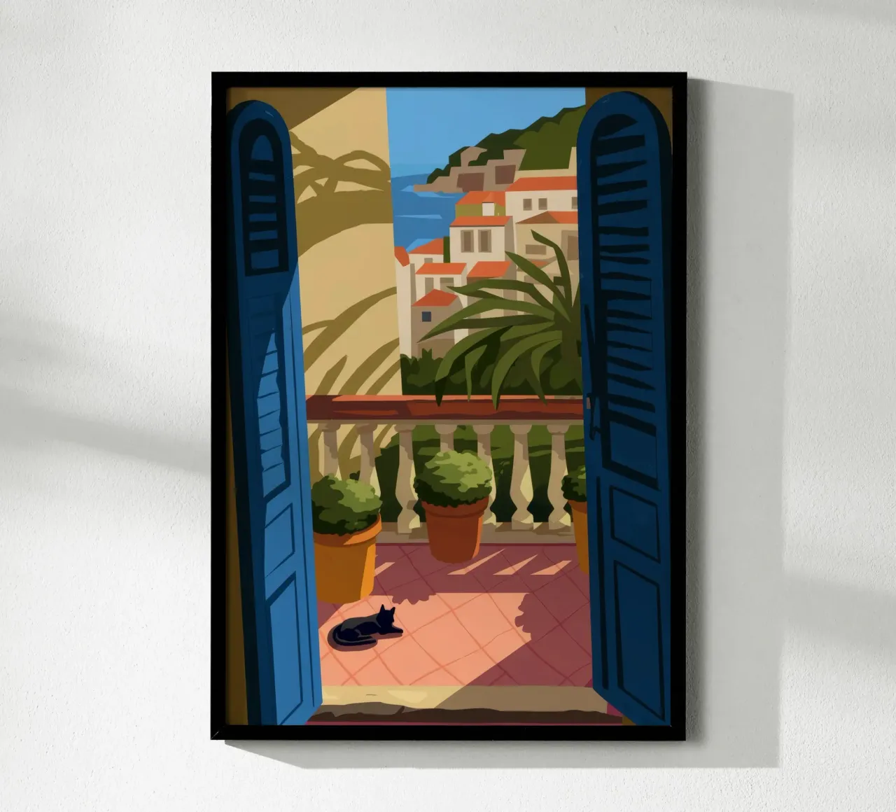 Delizia del balcone poster con telaio in alluminio da Artie Shifa
