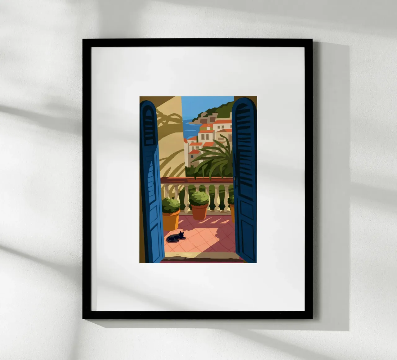 Delizia del balcone poster con telaio in alluminio da Artie Shifa