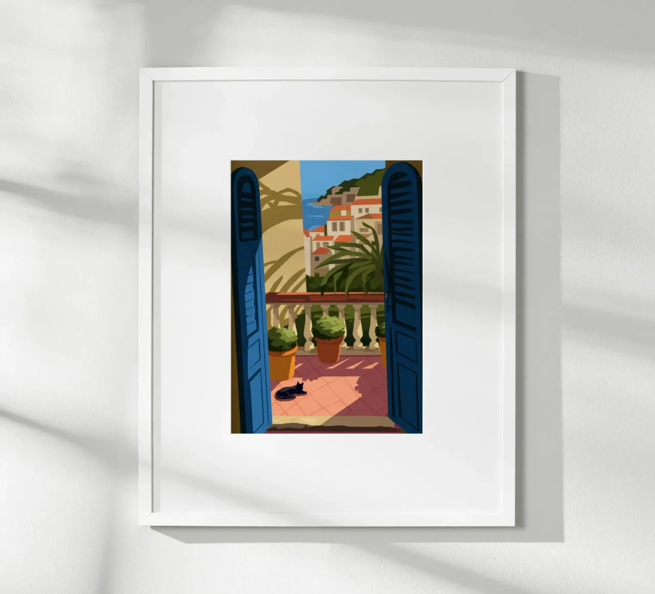 Delizia del balcone poster con telaio in alluminio da Artie Shifa