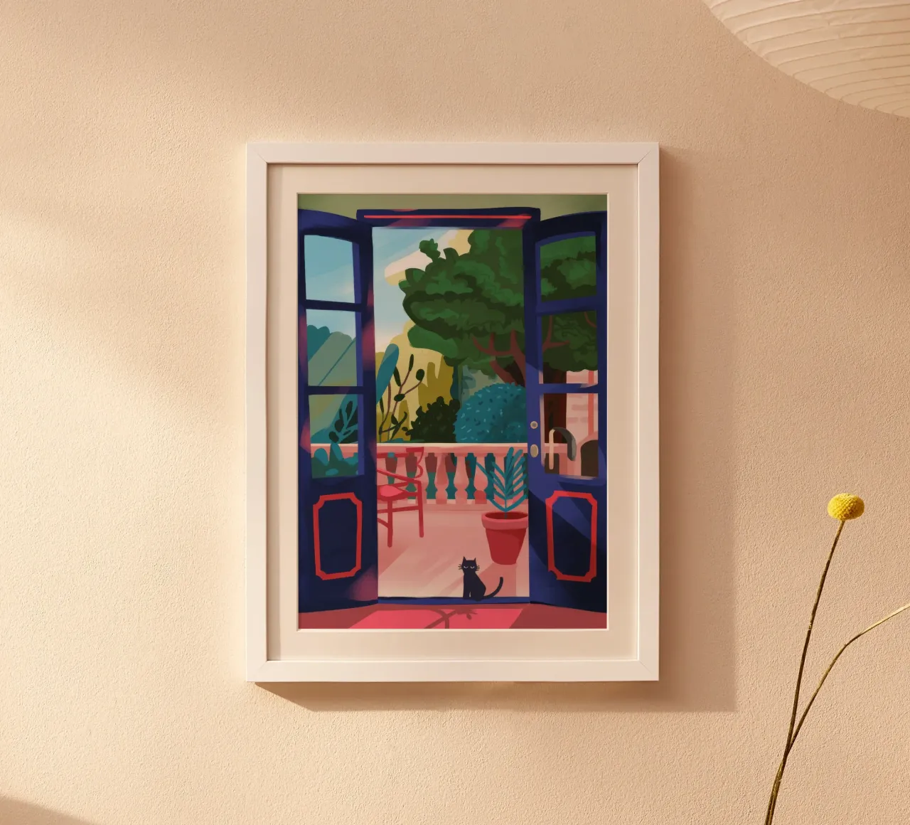 La magia del balcone poster con telaio in legno da Artie Shifa