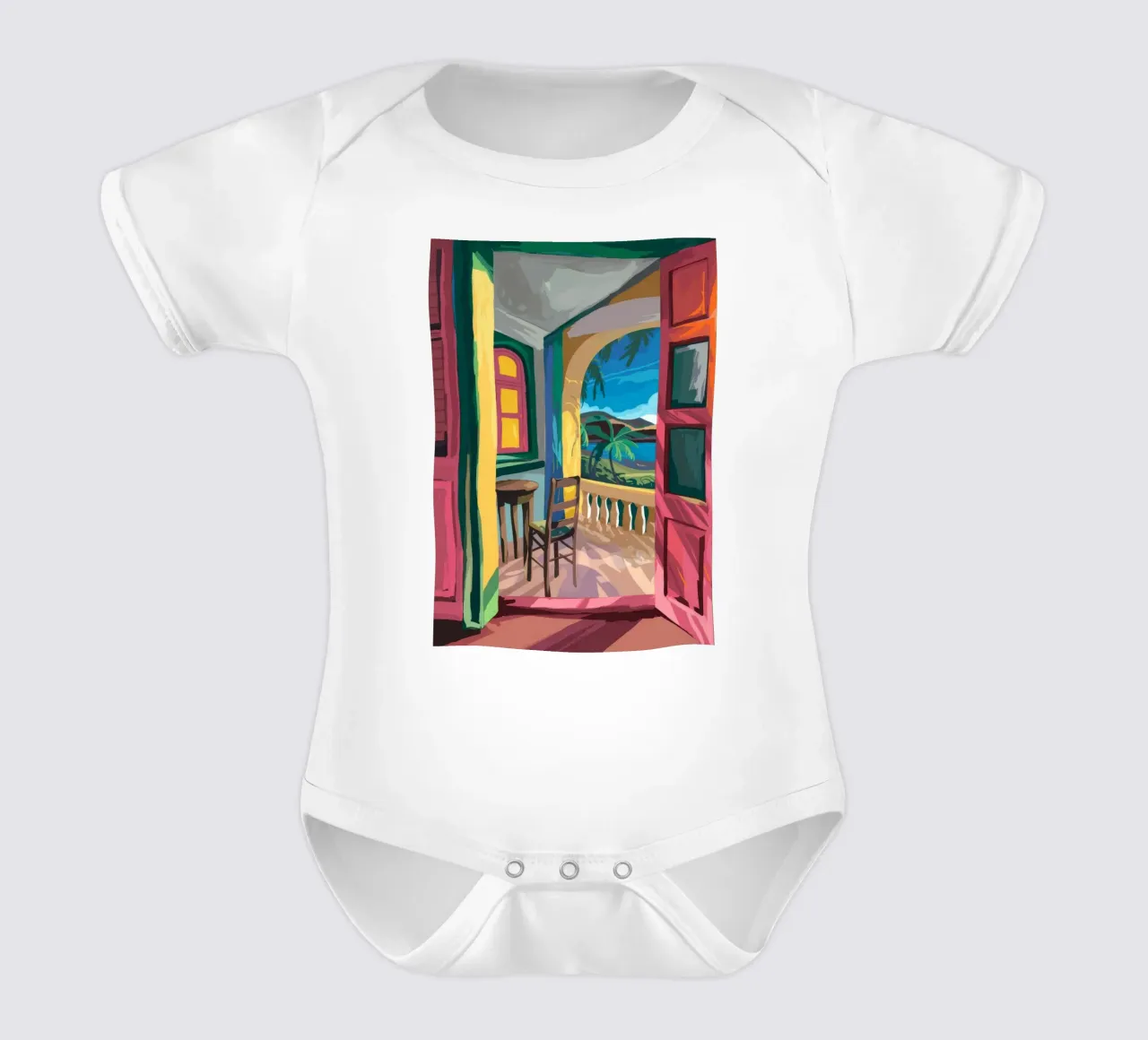 Ritiro sul balcone body neonato maniche corte da Artie Shifa