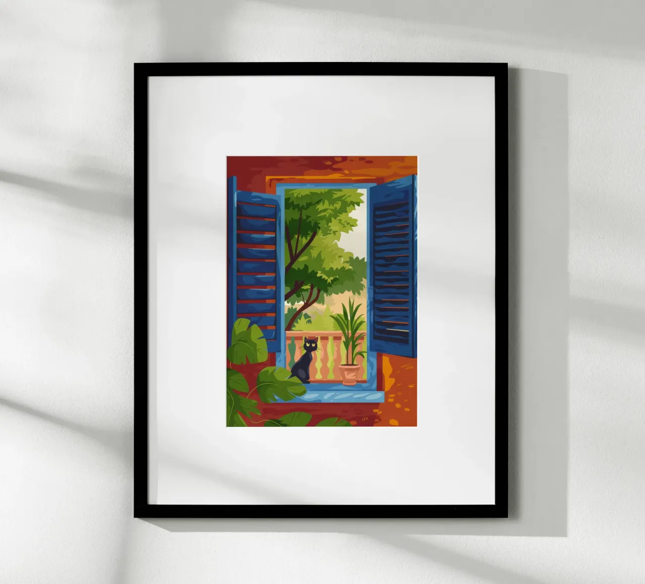 Vista sul balcone poster con telaio in alluminio da Artie Shifa