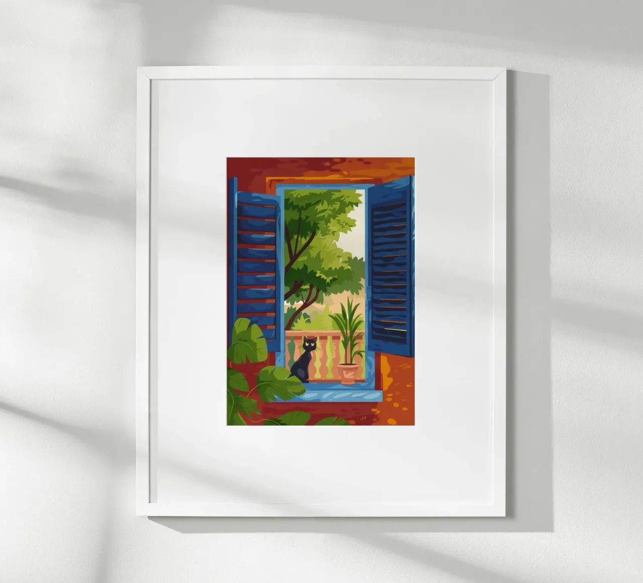 Vista sul balcone poster con telaio in alluminio da Artie Shifa
