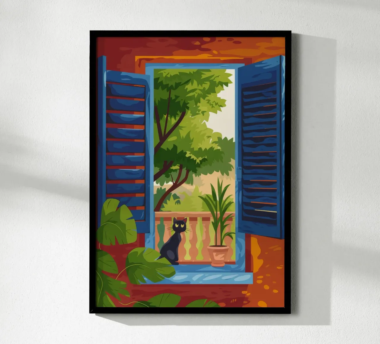 Vista sul balcone poster con telaio in alluminio da Artie Shifa