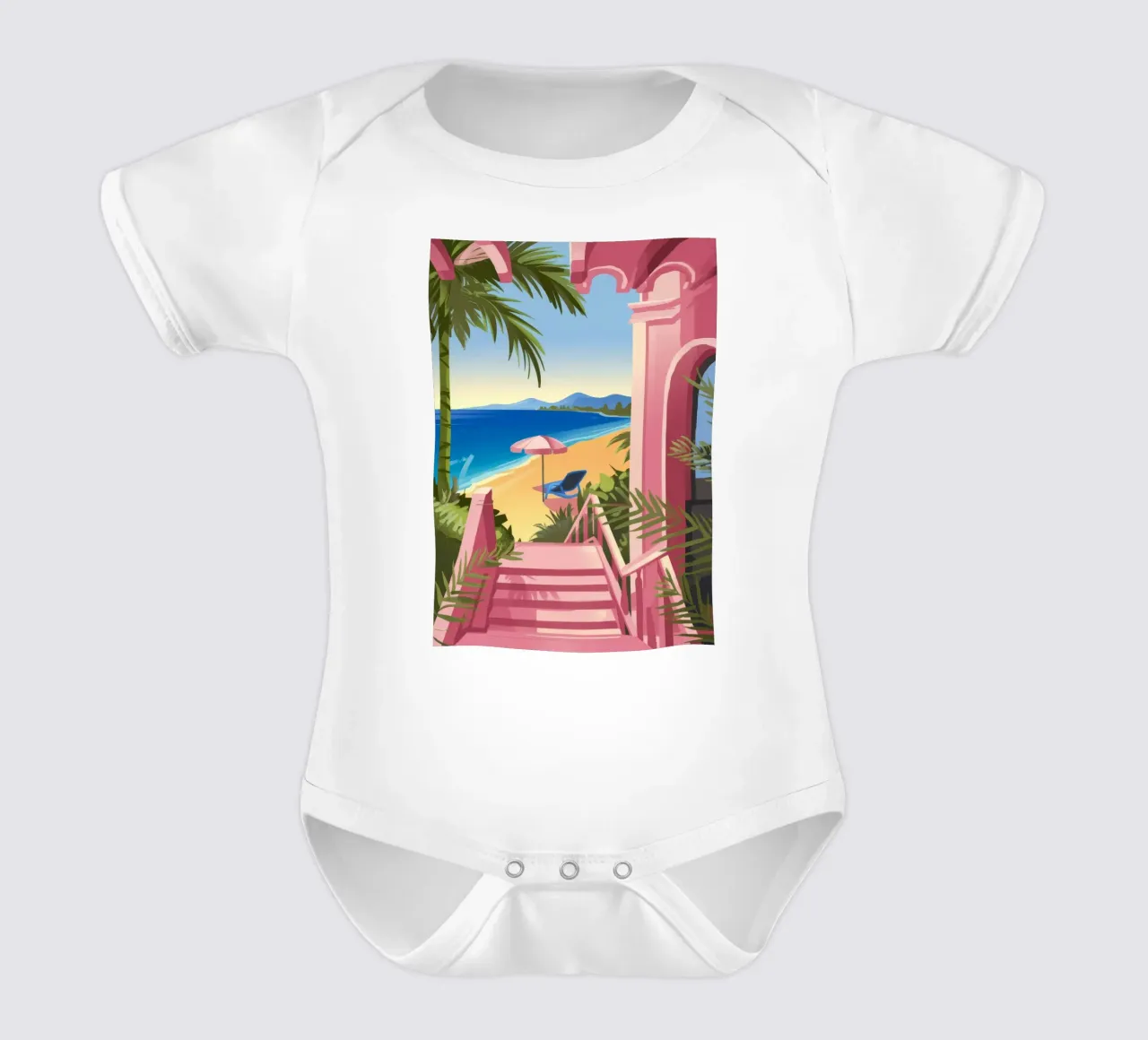 Beach Path Kurzarm Babybody von Artie Shifa