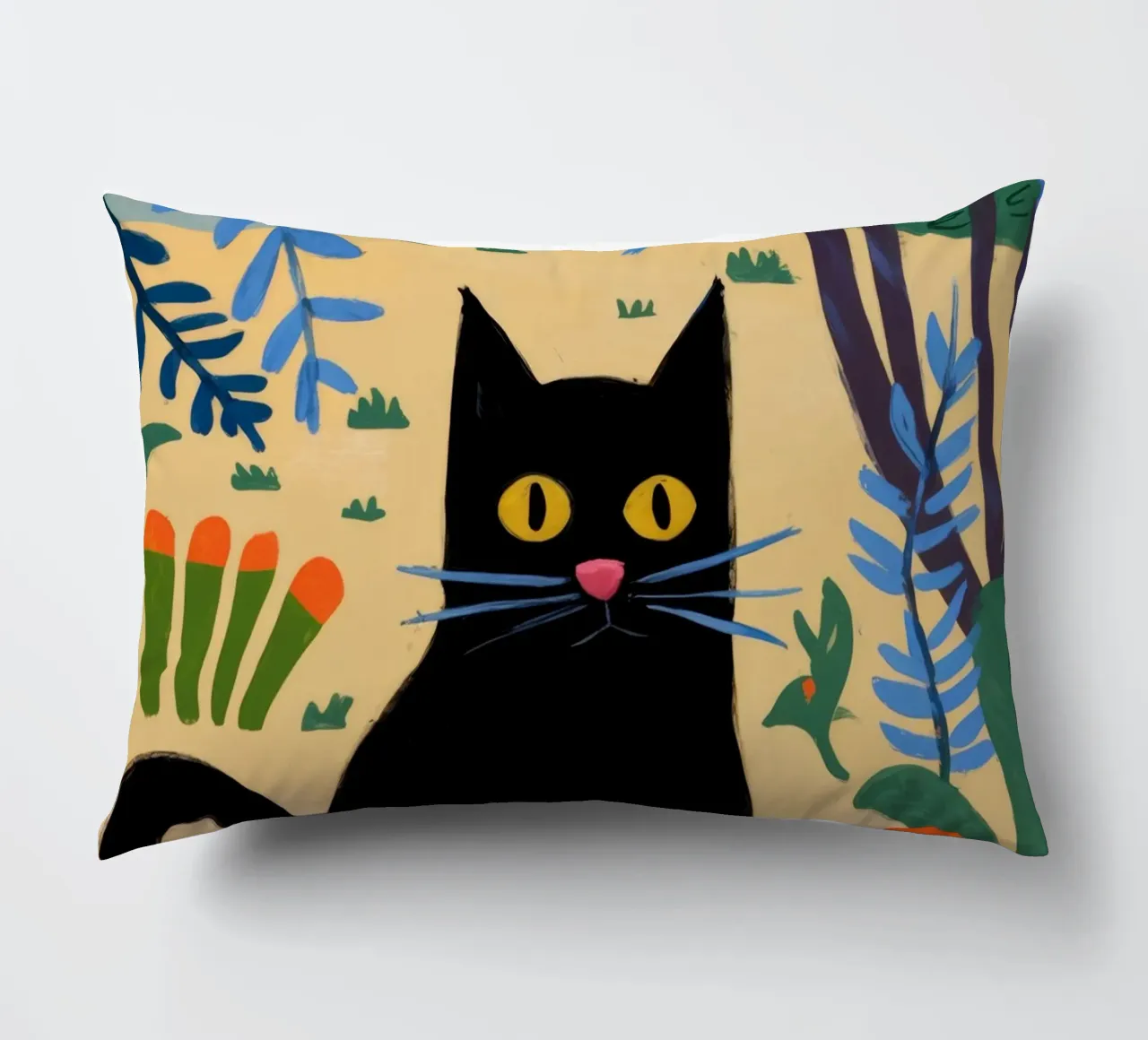 Black Cat decorative cushion by Artie Shifa