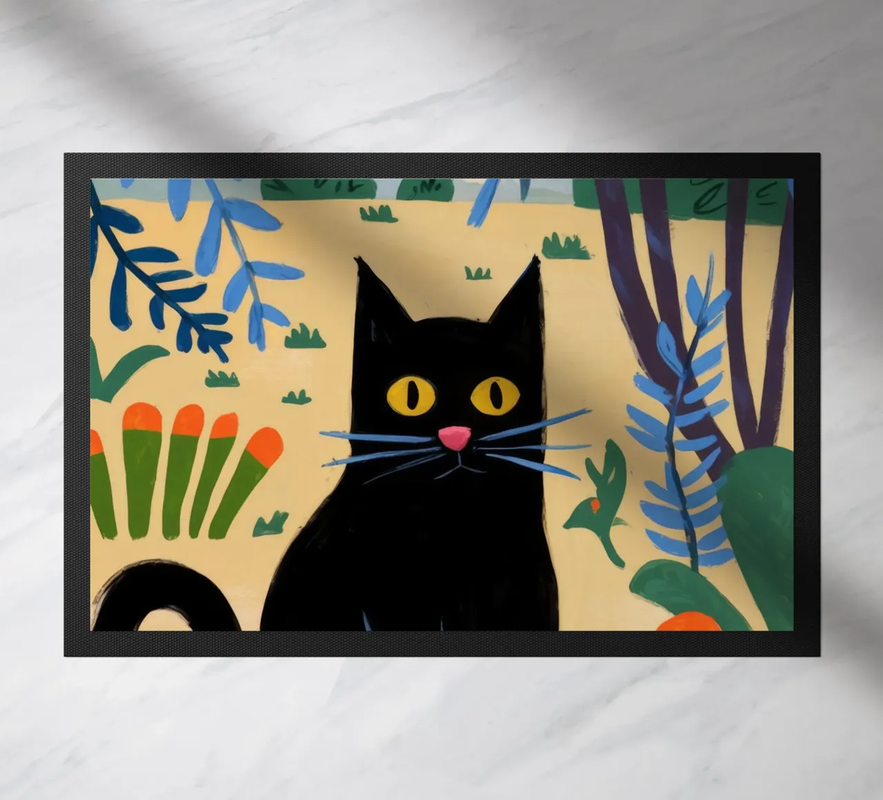 Black Cat doormat by Artie Shifa