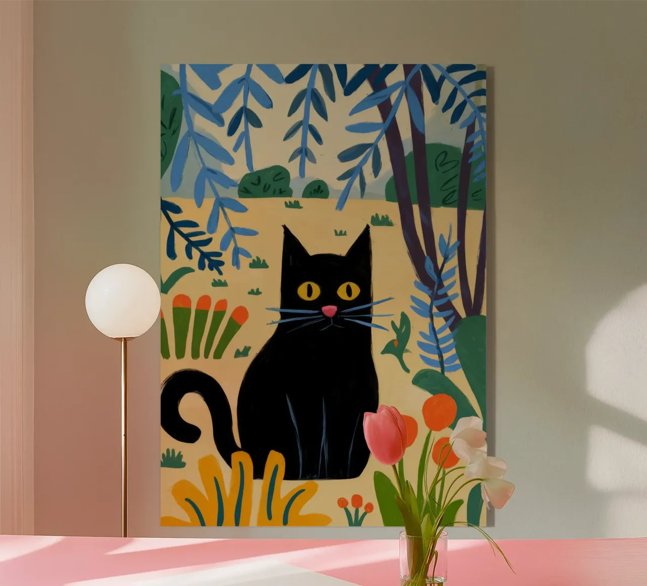 Black Cat acrylic glass by Artie Shifa
