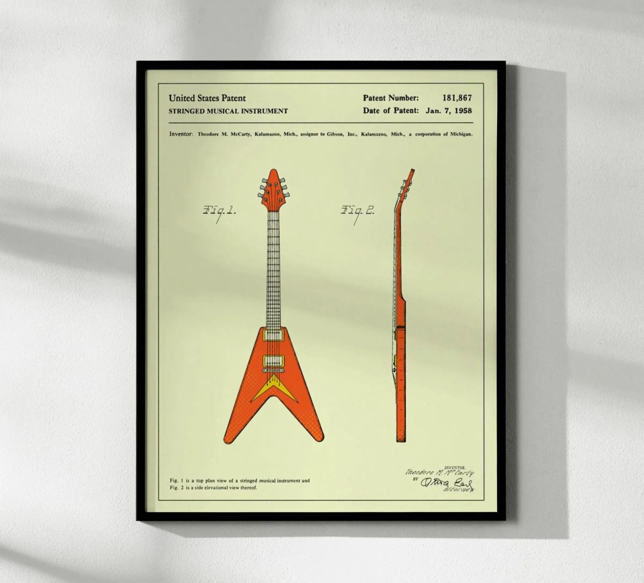 Guitar Patent (1958) poster by Jazzberry Blue