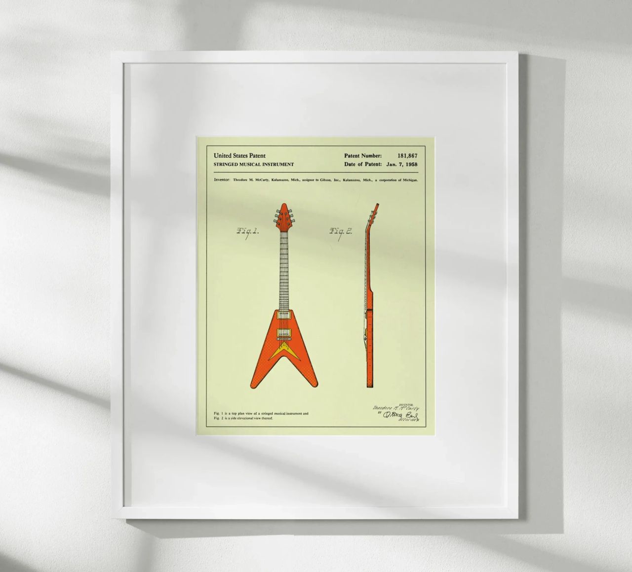 Guitar Patent (1958) poster by Jazzberry Blue