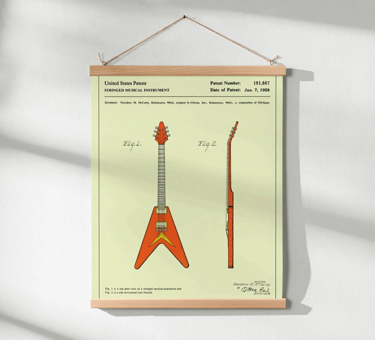 Guitar Patent (1958) poster by Jazzberry Blue