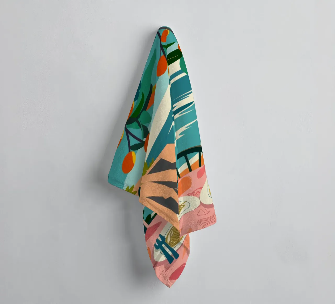 Coastal Feast towel by Artie Shifa