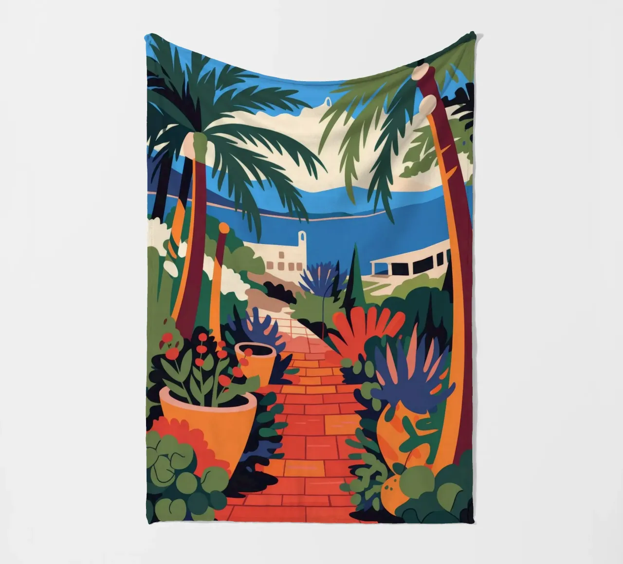 Coastal Pathway fleece blanket by Artie Shifa