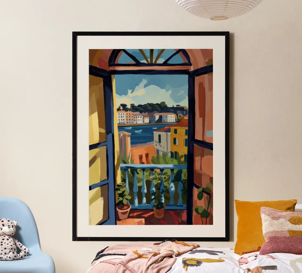 Vue côtière poster avec cadre en plastique de Artie Shifa