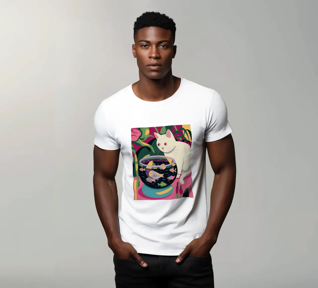 Gatto curioso t-shirt da Artie Shifa